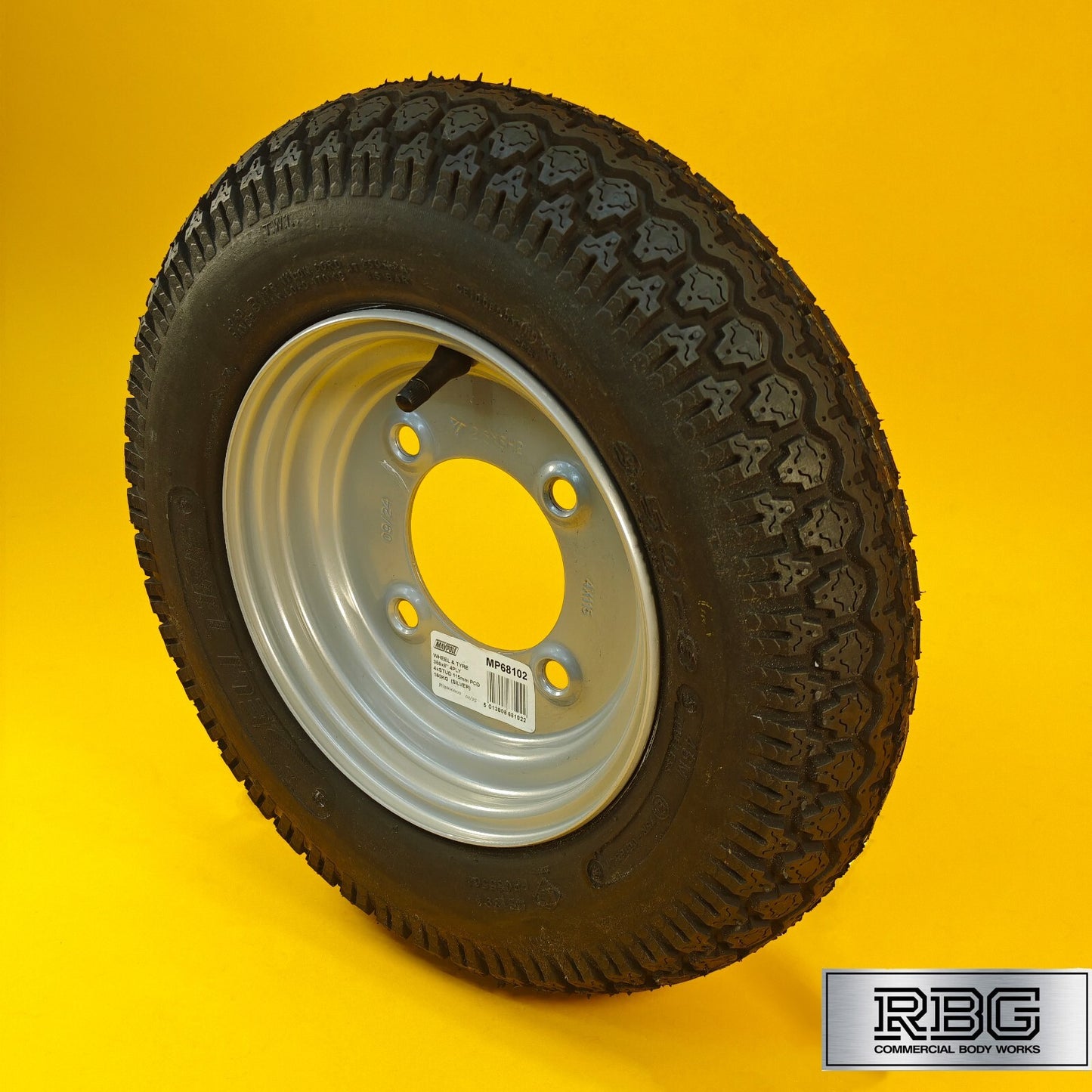 Spare Wheel & Tyre 3.50x8, 350x8 for Erde 102 Maypole 6810 115mm PCD Trailer UK