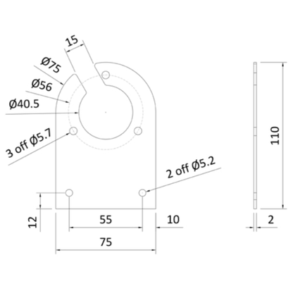 Towstep Socket Mounting Plate Bracket with Slot for 7 Pin or 13 Pin Trailer