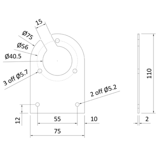 Towstep Socket Mounting Plate Bracket with Slot for 7 Pin or 13 Pin Trailer