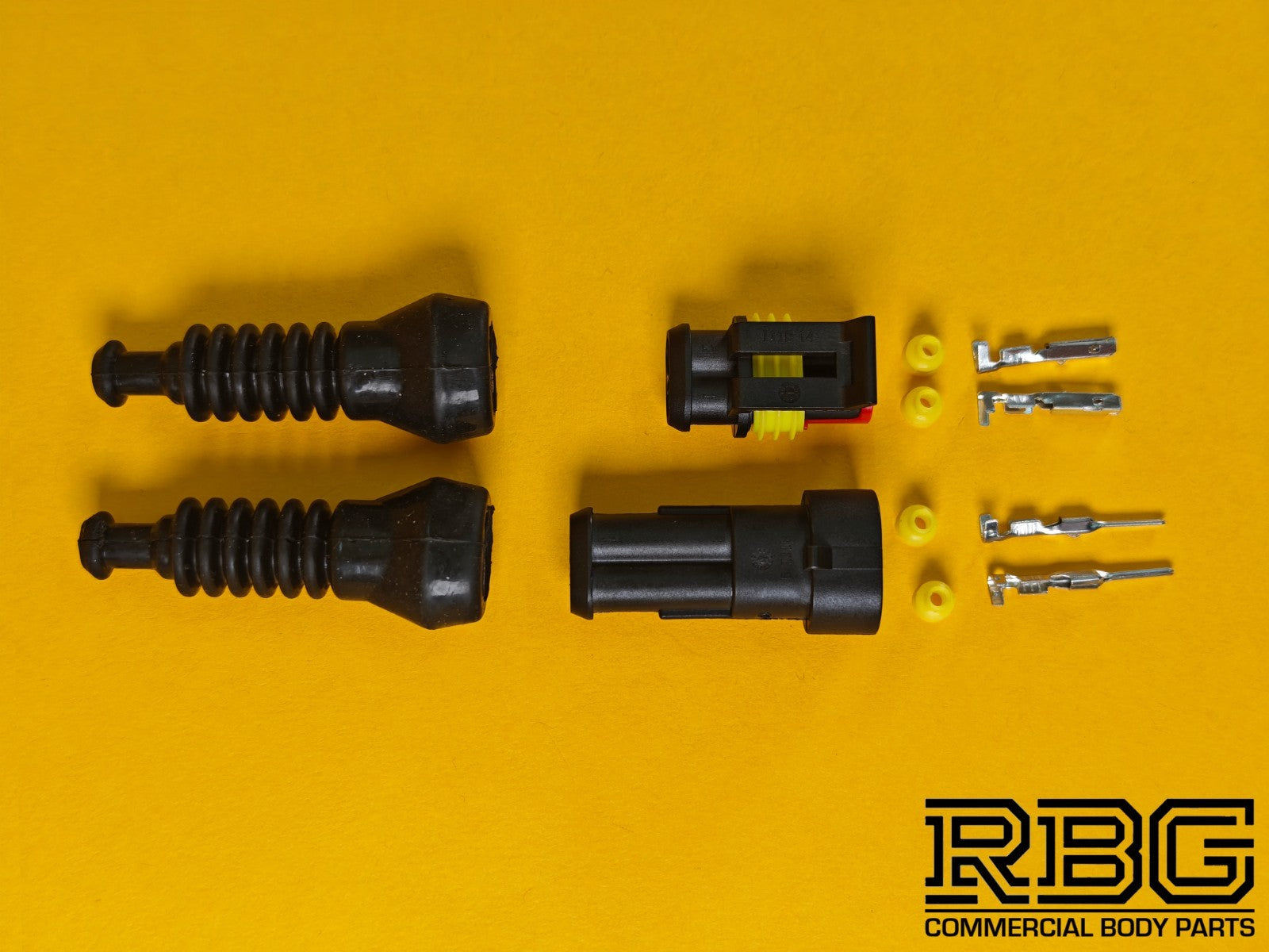 SuperSeal Connector Kit Pair 2 Pin Female/Male With Protective Boots AMP Wiring