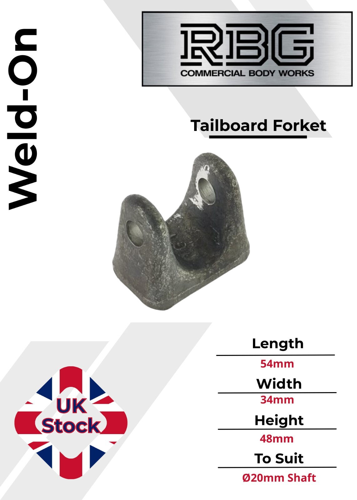 Tailboard Steel Forket Weld On 20mm Horsebox Trailer Truck Dropside Tailgates