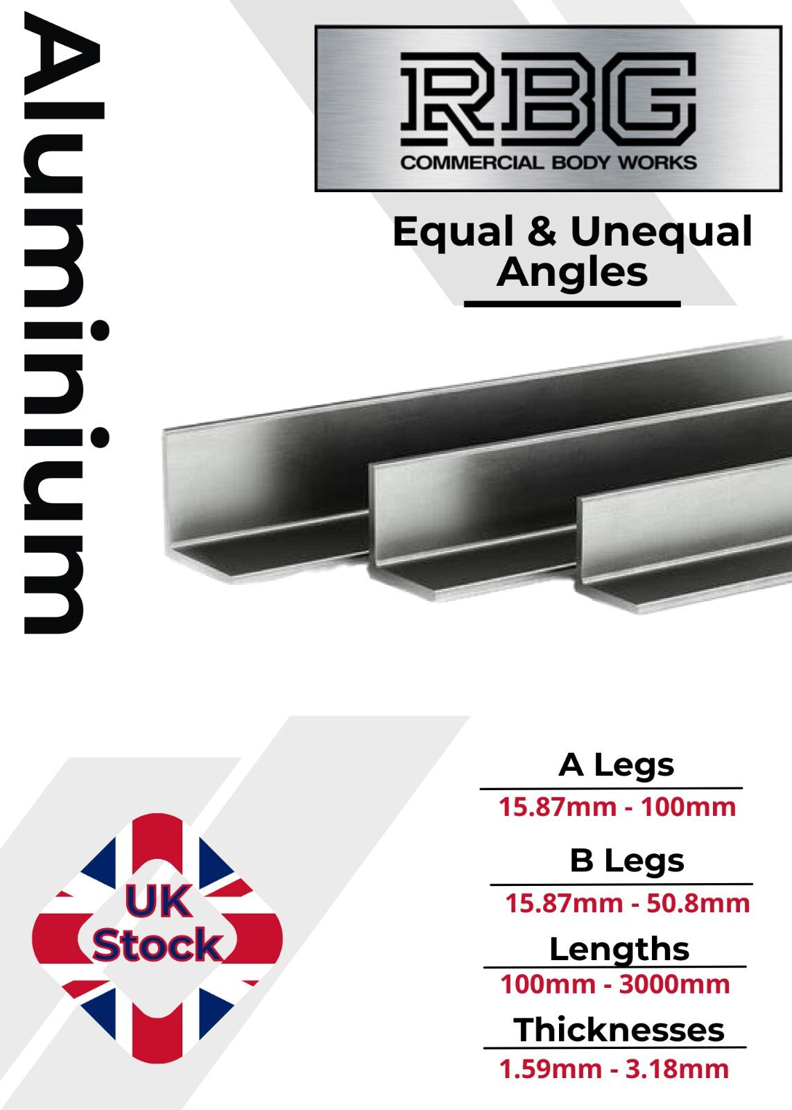 ALUMINIUM ANGLE Equal & Unequal Angles All Sizes & Thickness Free UK Delivery