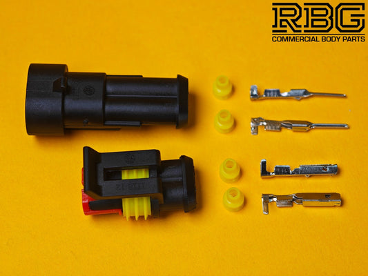 SuperSeal Plug Pack 2 Pin Pair Female/Male AMP Wiring Waterproof Electrical IP67