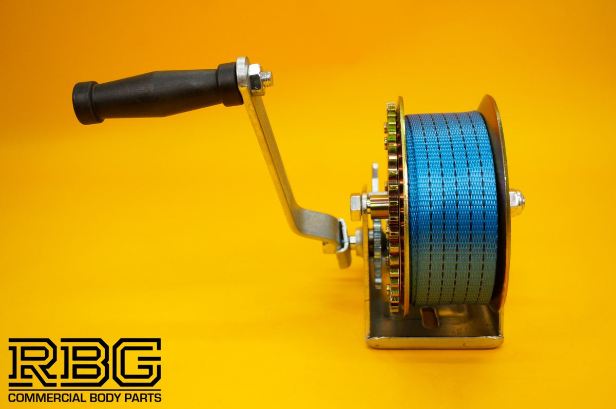 Manual Hand Winch 3500lb + Strap 10m & Hook Trailer Caravan Boat Winch Marine