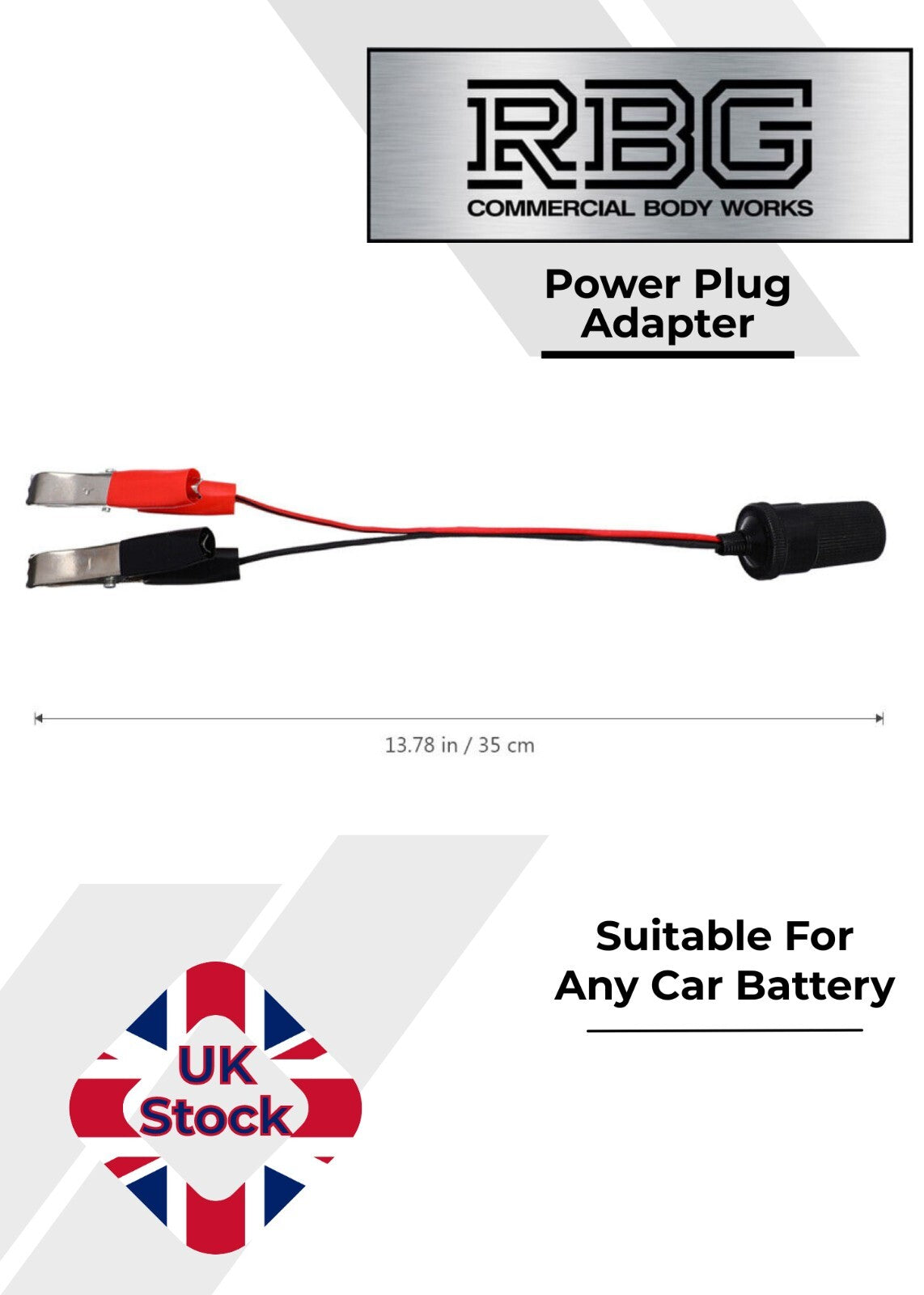Car Battery to Power Plug Adapter Cable Folder, Auto Battery Alligator Clip