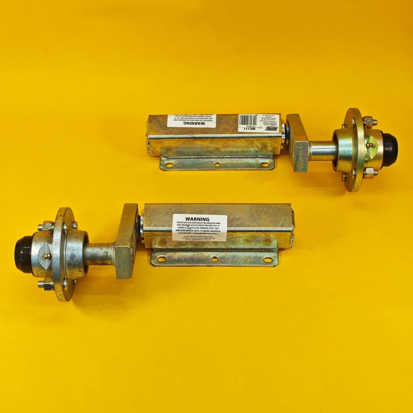 Suspension Unit & Hub 500kg PAIR Zinc Plated With 4 Studs On 4" PCD for Trailers