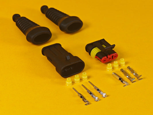 SuperSeal Plug Kit Pair Female/Male 3 Way With Protective Boots AMP Wiring IP67