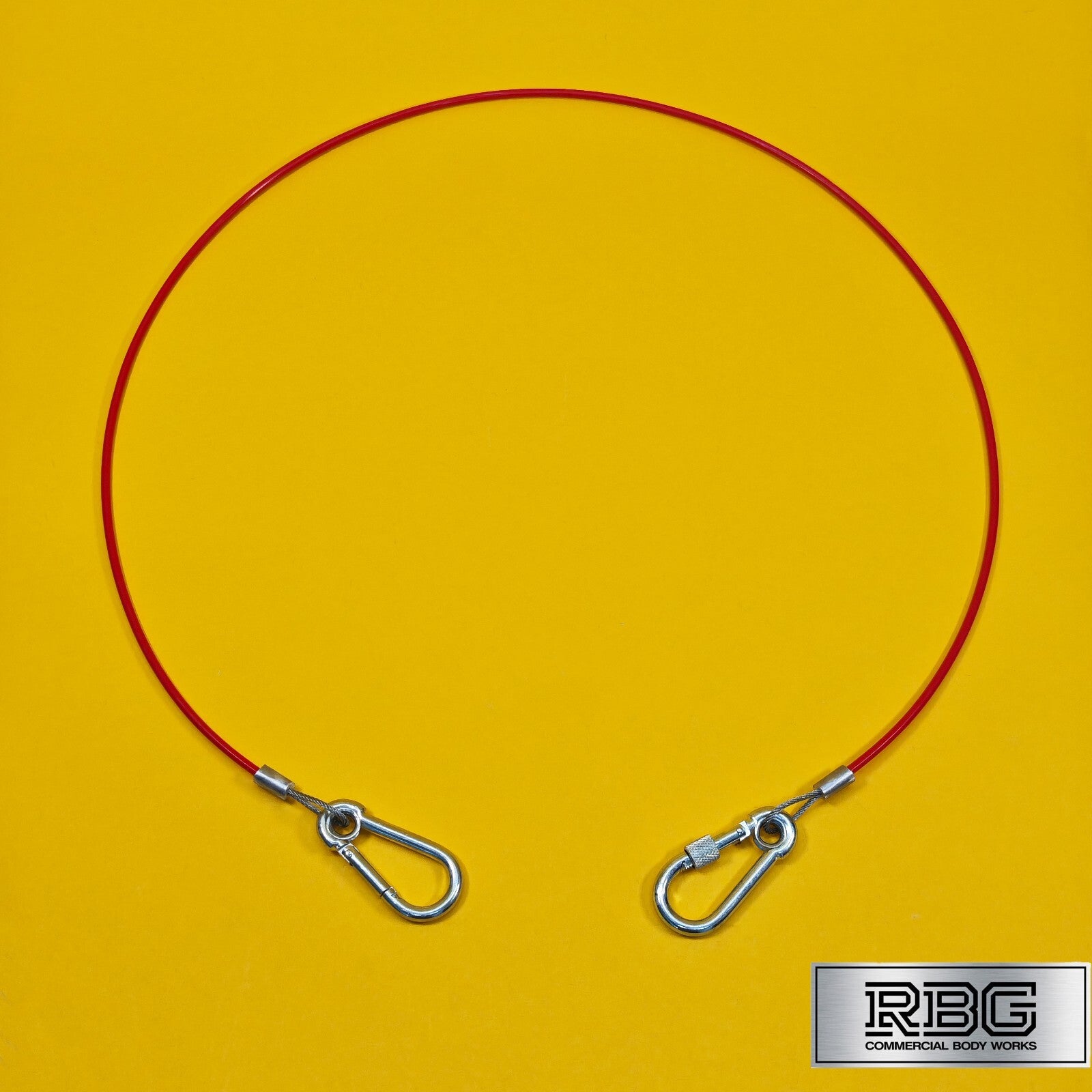 Breakaway Cable Red PVC 1m x 2mm for Trailer Caravan Carabiner Brake Cable UK