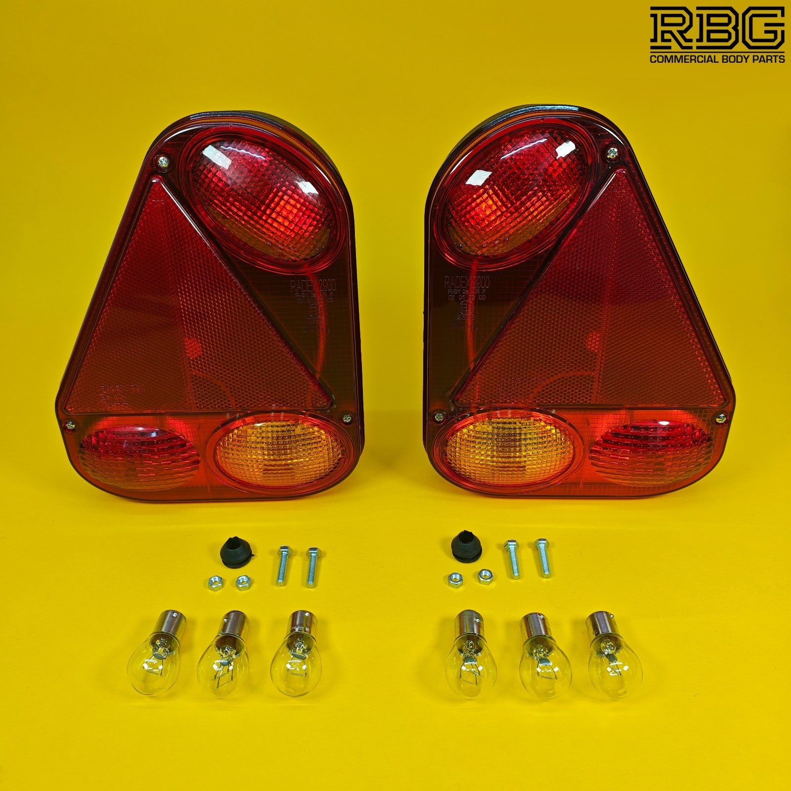 Rear Combination Lamp PAIR LEFT & RIGHT Radex Light Trailer Caravan 5 Function