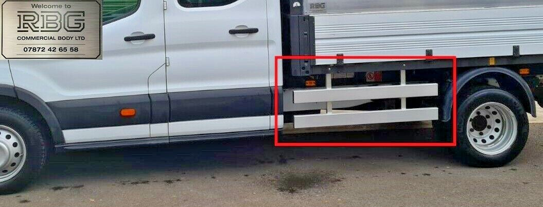Ford Transit double cab crash rails. Side guards without corner pillars.