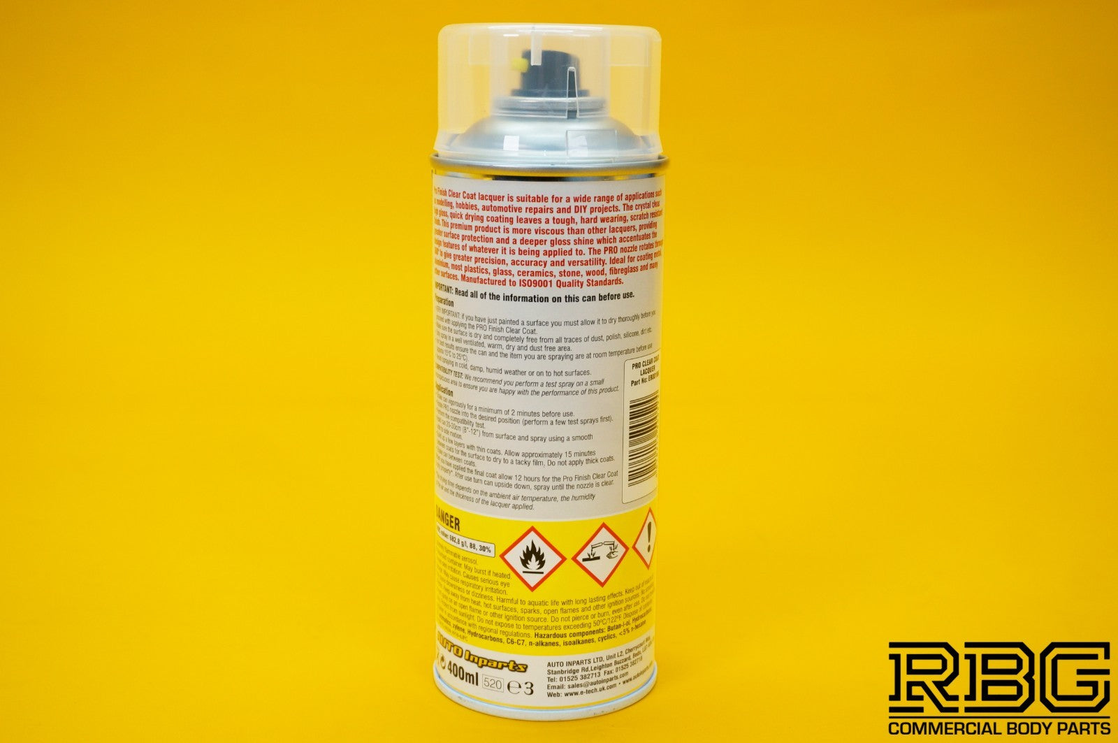 PRO Finish Clear Coat Lacquer Spray for Metal Glass Plastics Aluminium Surfaces