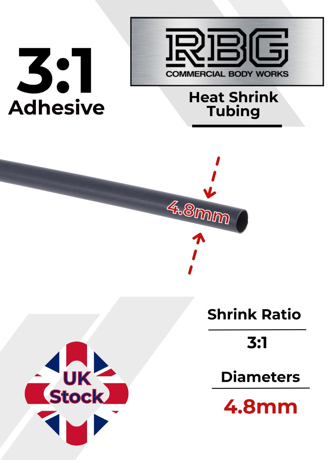 ADHESIVE HEAT SHRINK TUBE 3:1 BLACK HIGH QUALITY SHRINKS: 1M,5M,10M,20M,50M,100M