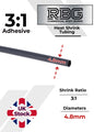 ADHESIVE HEAT SHRINK TUBE 3:1 BLACK HIGH QUALITY SHRINKS: 1M,5M,10M,20M,50M,100M