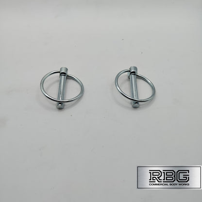 2x Lynch Pins Ø8 x 44.5mm Zinc Plated Steel Linch Pins Trailer, Tractor, Truck