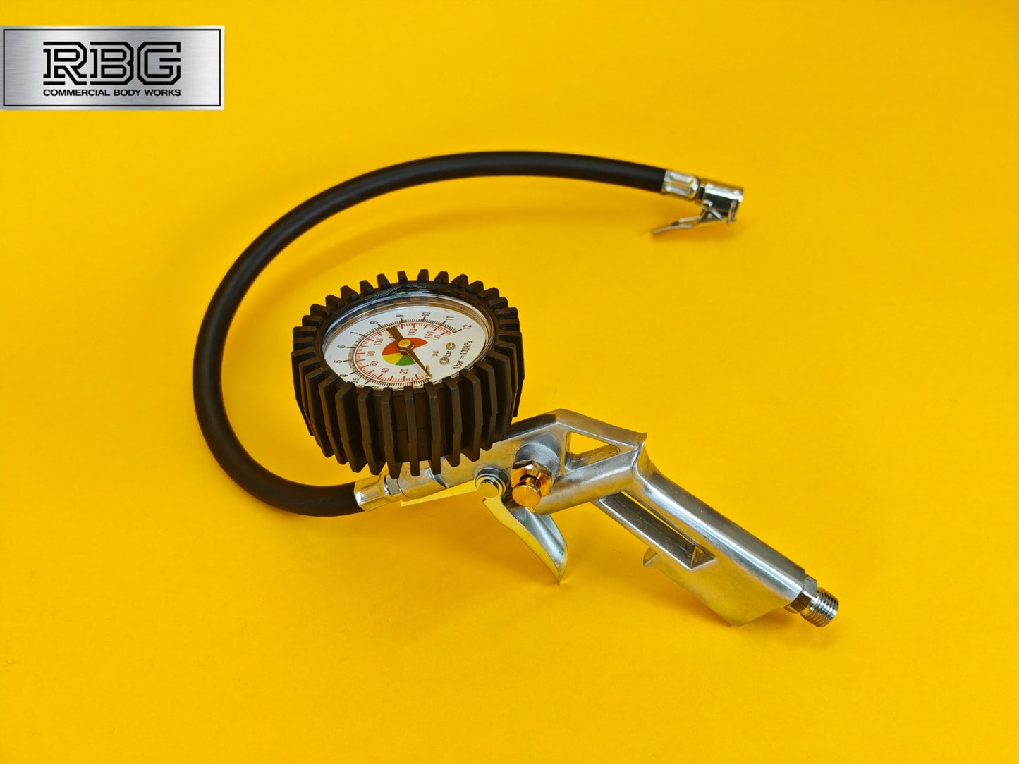 Tyre Inflation Gun 0-220psi Inflator Complete With Clip Connector Pressure Gauge
