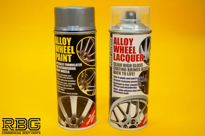 Alloy Wheel Paint METALLIC SILVER + Clear Lacquer Spray Car Refurbishment Kit