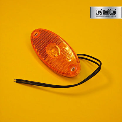 Side Marker Light Oval Amber LED Slim Line WAS 12/24V Lamp for Trailer Caravan