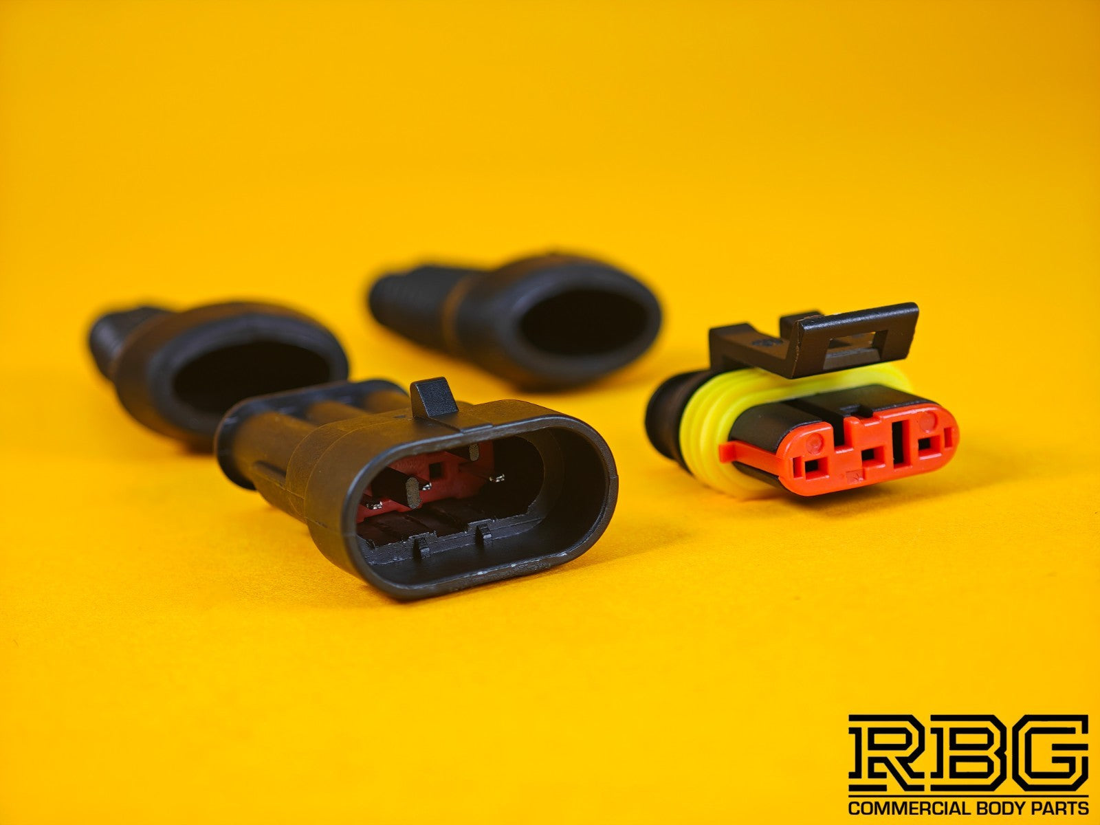 SuperSeal Plug Kit Pair Female/Male 3 Way With Protective Boots AMP Wiring IP67