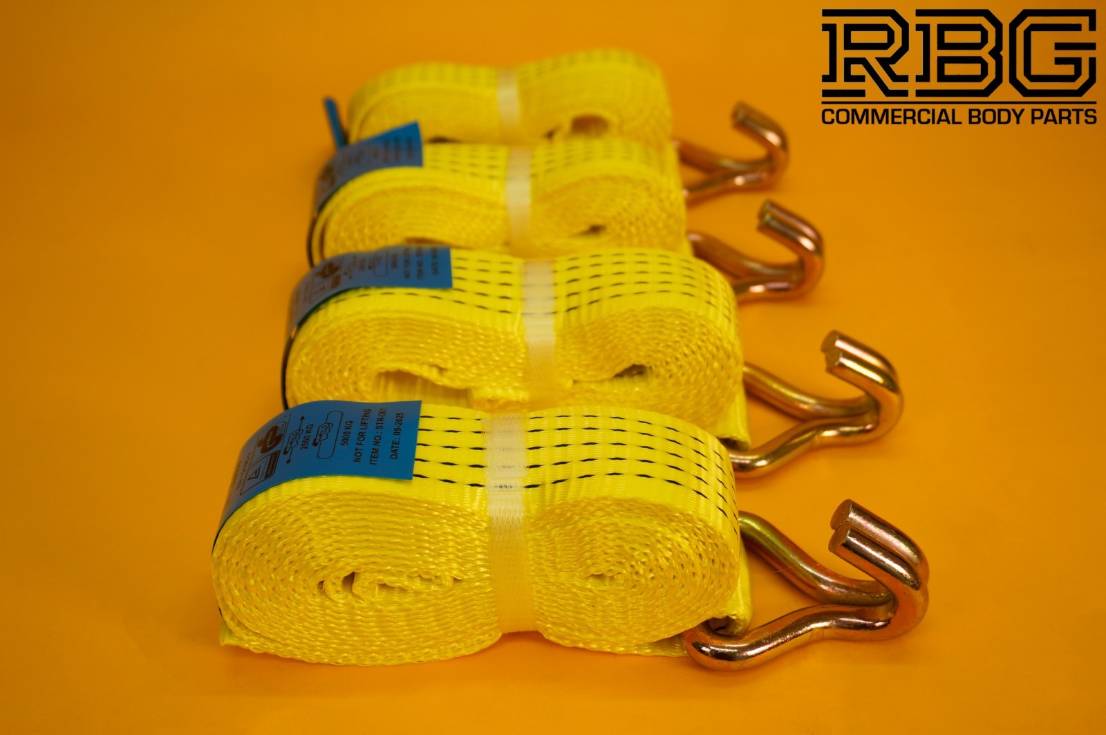 Tie Down Ratchet Strap Hi-Vis Yellow 5Ton Alloy Wheel Large Ratchet Safety 4Pcs