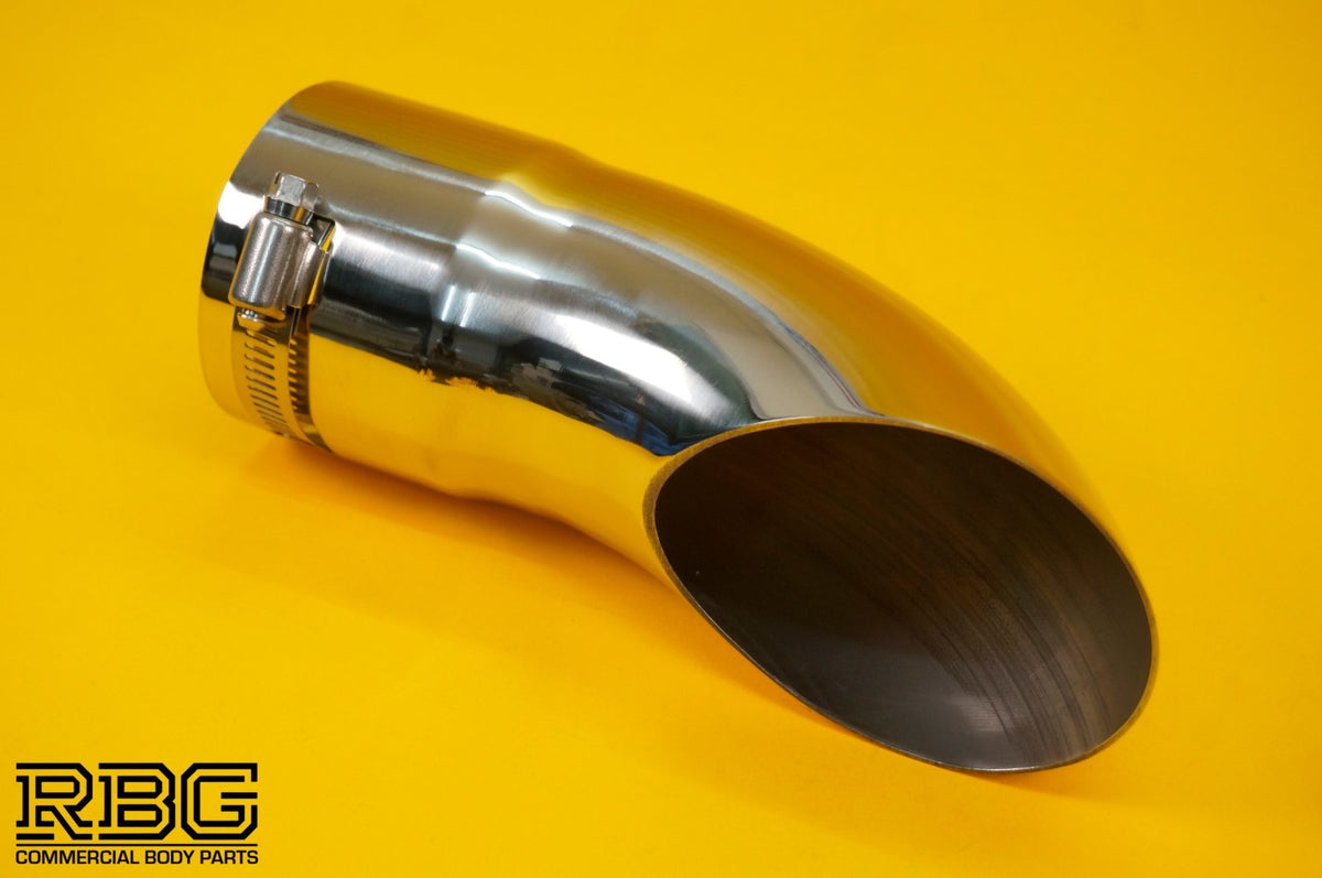 Curved Curl Down Exhaust Tail Pipe Trim Blow Down Tip 50mm–68mm Fitting Range