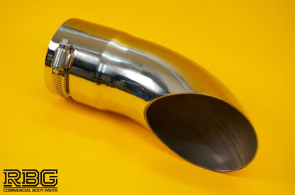 Curved Curl Down Exhaust Tail Pipe Trim Blow Down Tip 50mm–68mm Fitting Range