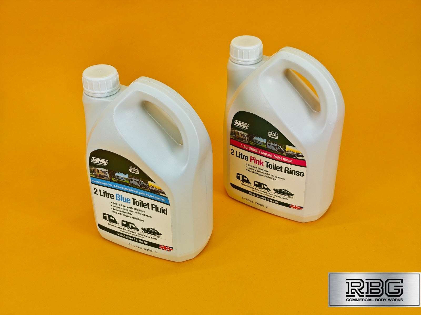 Toilet Rinse & Fluid Twin Pack 2L Superior Cleaner for Caravan Motorhome or More
