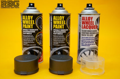2x Alloy Wheel Paint TECHNIK GREY + 1x Clear Lacquer Spray Car Refurbishment
