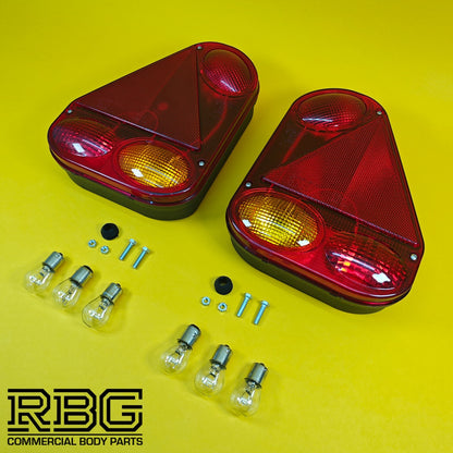 Rear Combination Lamp PAIR LEFT & RIGHT Radex Light Trailer Caravan 5 Function
