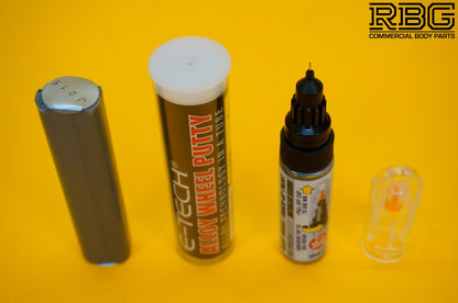 Alloy Wheel Paint Touch-Up Stick SILVER + Repair Putty Filler 10cm Tube E-TECH