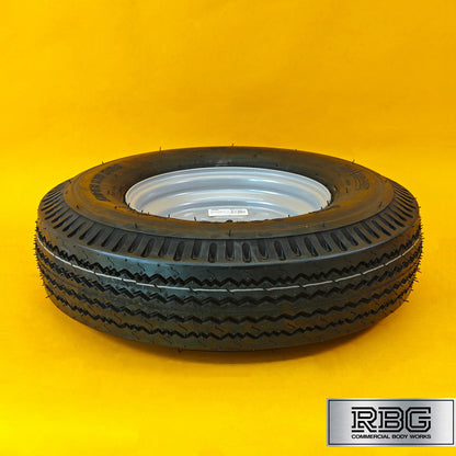 Wheel & Tyre 500x10 Inch for Trailers 4 Ply 4 Studs 4″ PCD Silver Diameter 10″