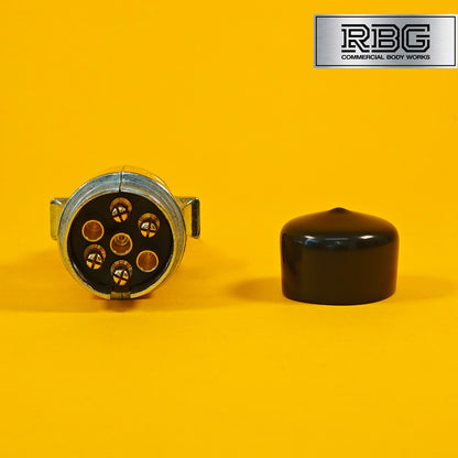 Aluminium Plug + Cover SET 7 Pin 12N Type for Towing Trailer Caravan Towbar PVC