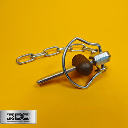 Flat Sword Cotter Pin & Chain + WELD-ON Lug Peg for Trailer Truck Tail Gates