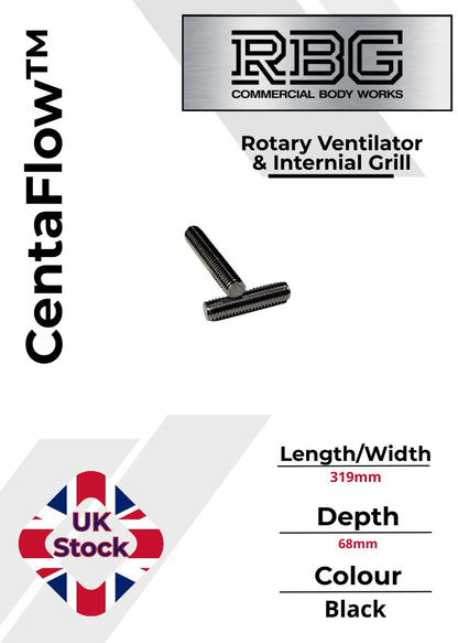 Centaflow™ Wind Driven Vent Black Horsebox Low Profile Rotary Air Vent Van Roof