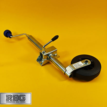 34mm Jockey Wheel + Clamp For Trailer / Caravan 75Kg Standard Duty 560mm-810mm