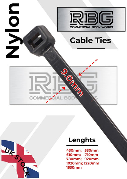 HIGH QUALITY CABLE TIES. Black-Various Width/Length for any Type of Application