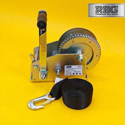 3200Lb Hand Winch + Strap & Hook 1454Kg Professional Dual Speed Heavy Duty 7M UK