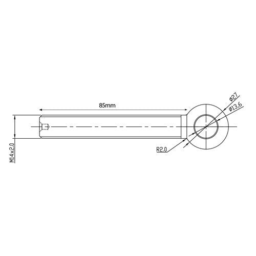Plant Trailer Ramp Handle M14 for Ifor Williams Trailers Eye-Bolt Threaded UK