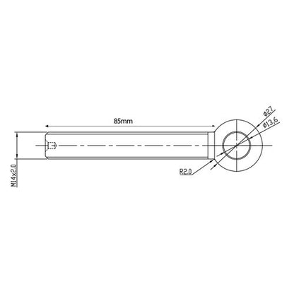 Plant Trailer Ramp Handle M14 for Ifor Williams Trailers Eye-Bolt Threaded UK