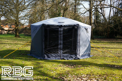 Screen House Gazebo Pop Up 6 Sided Mosquito Netting H230cm, W360cm Large Shelter