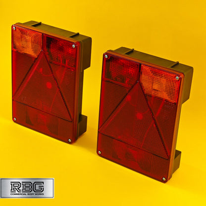 Rear Combination Light PAIR LEFT & RIGHT Rectangular Lamp Radex 6800 For Trailer
