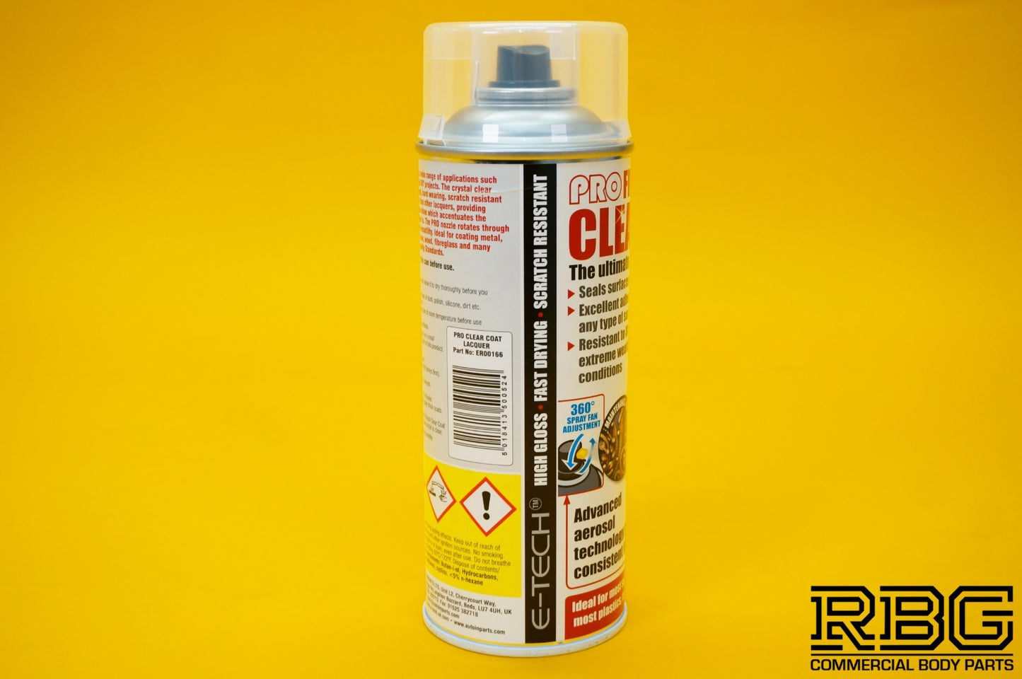 PRO Finish Clear Coat Lacquer Spray for Metal Glass Plastics Aluminium Surfaces