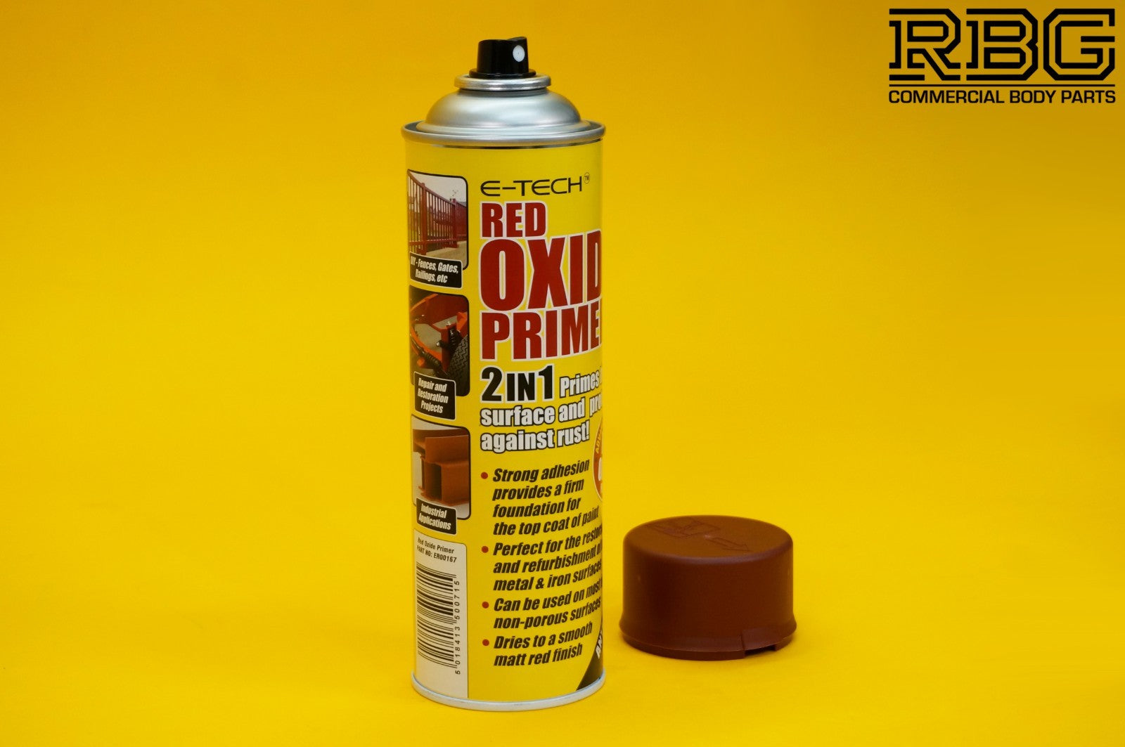 Red Oxide Primer Spray Anti Corrosion Restoring Steel Metal Iron Surfaces E-TECH
