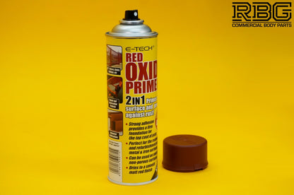 Red Oxide Primer Spray Anti Corrosion Restoring Steel Metal Iron Surfaces E-TECH