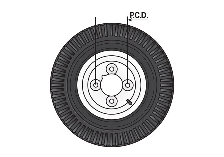 Wheel & Tyre 400x8 Inch for Trailers 4 Ply 4 Studs 4″ PCD White Diameter 8″ UK