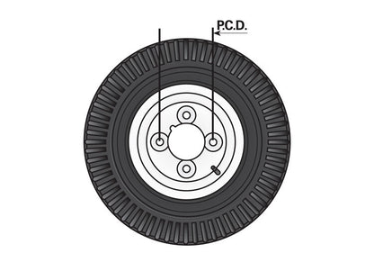Wheel & Tyre 400x8 Inch for Trailers 4 Ply 4 Studs 4″ PCD White Diameter 8″ UK