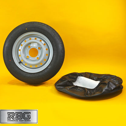 Wheel & Tyre + Cover 145/R13 for Maypole MP69193 & MP69213 Trailers 130mm PCD UK