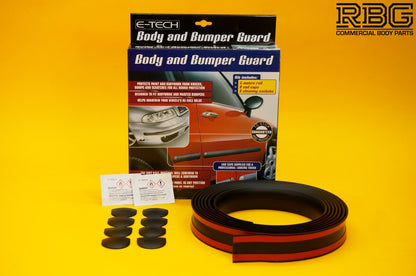 Body and Bumper Guard Kit 5m Black Rubber Moulding Strip + End Caps 47mm E-TECH