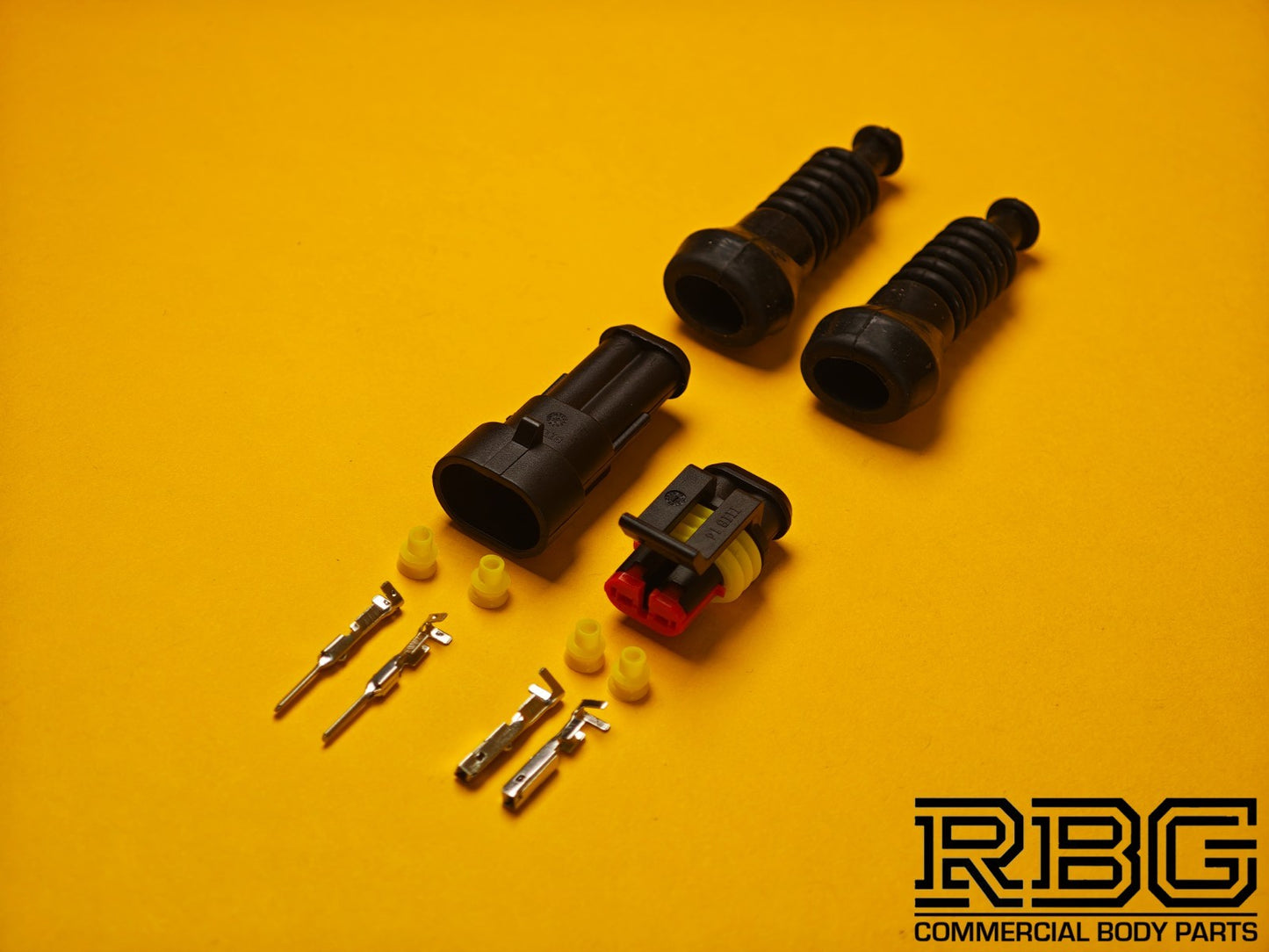 SuperSeal Connector Kit Pair 2 Pin Female/Male With Protective Boots AMP Wiring