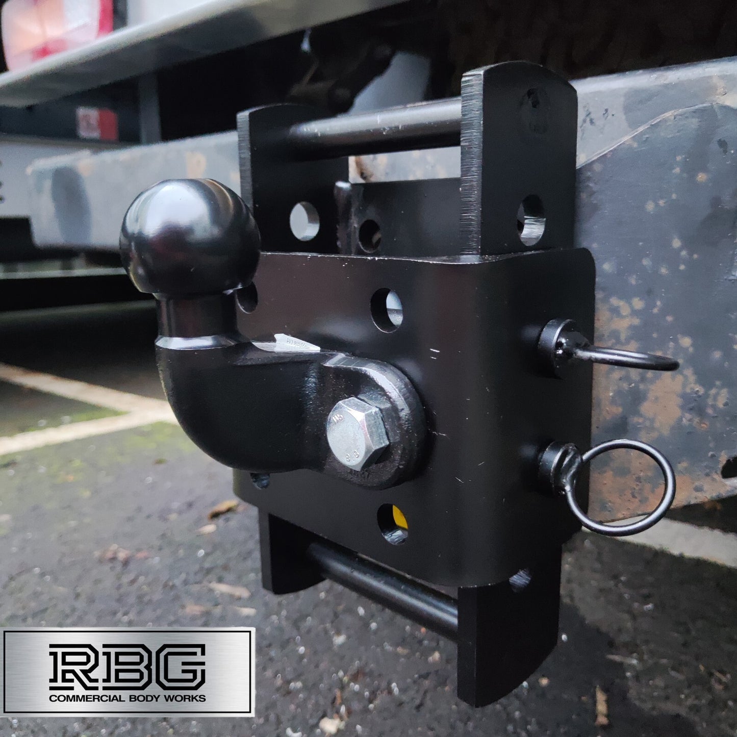 Adjustable Tow Hitch Drop Plate set & 50mm Tow Ball Maypole Trucks Tractors 4x4