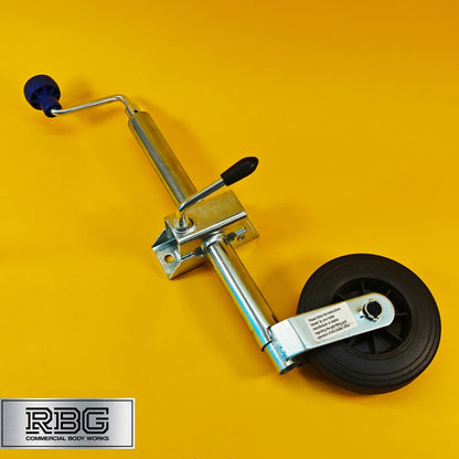 34mm Jockey Wheel + Clamp For Trailer / Caravan 75Kg Standard Duty 560mm-810mm